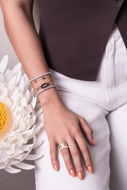 Pulsera de estrella sólida y piedra