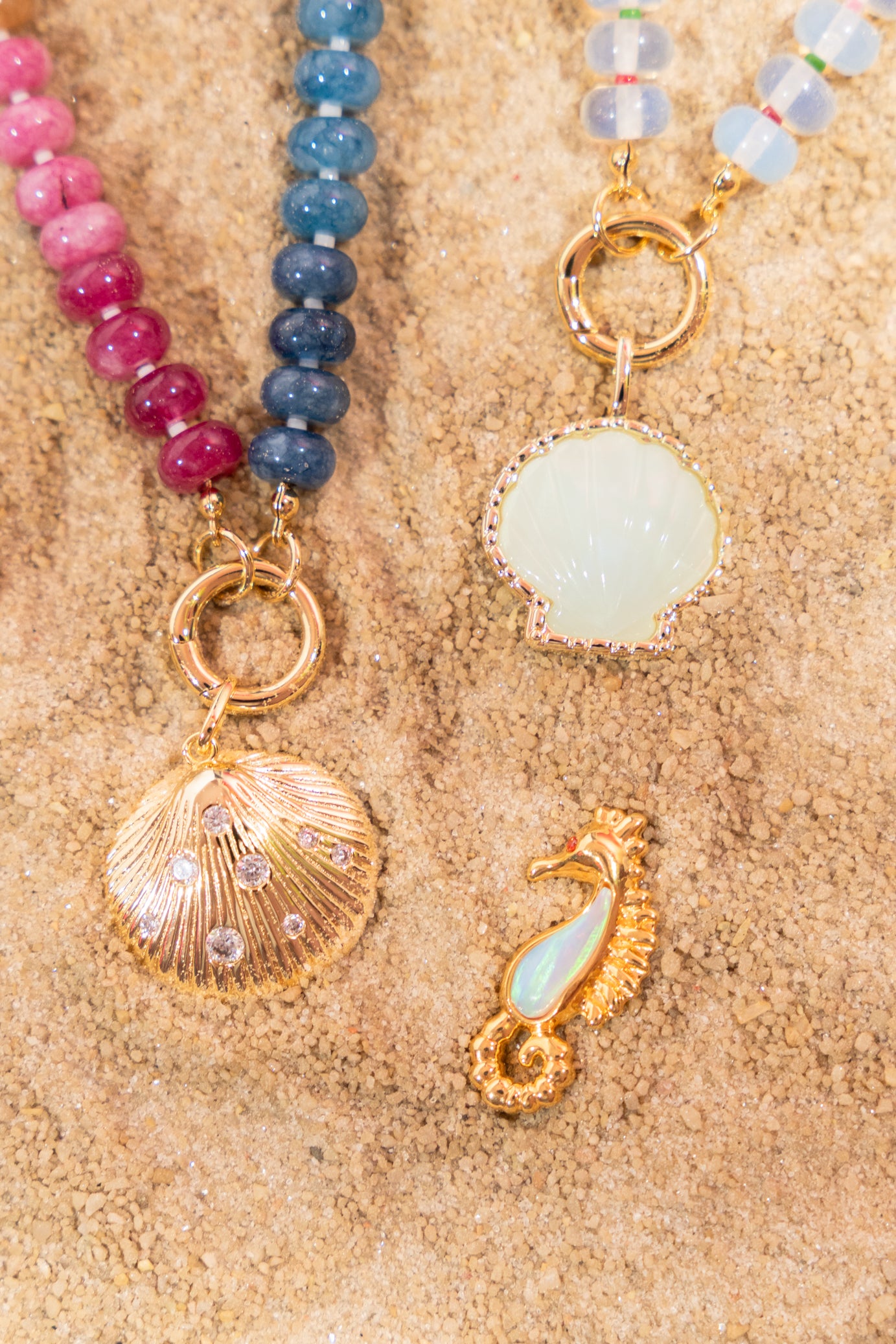 Ethiopian Opal Seahorse Charm