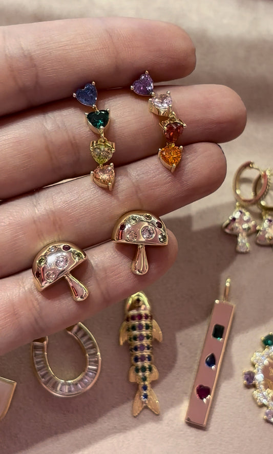 Pendientes redondos como diamantes