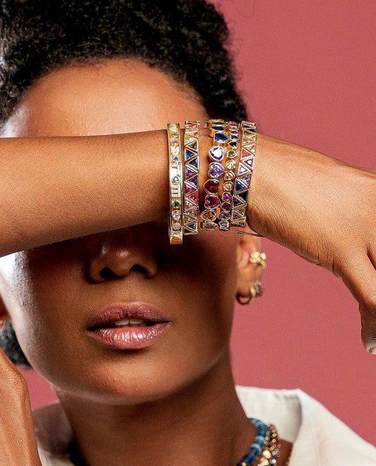 Brazalete con dijes deslizantes - Vermeil
