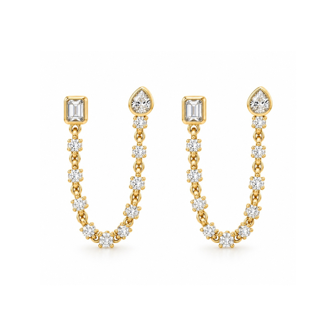 Double Date Stone Earrings