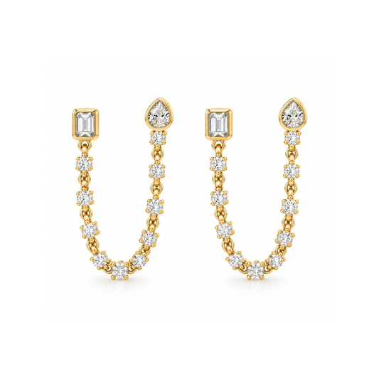 Double Date Stone Earrings
