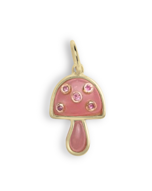 Mushroom Mini Charm - Rhodochrosite