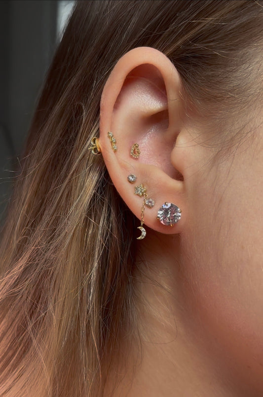 Pendientes redondos como diamantes