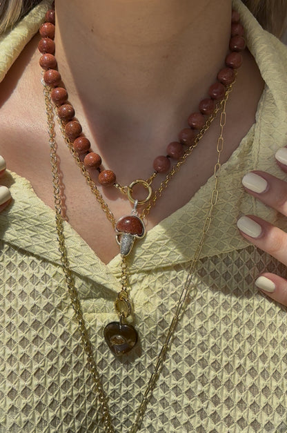 Mocha Push Clasp Necklace