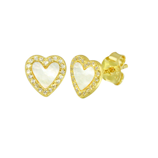 Aretes de corazón de piedra natural