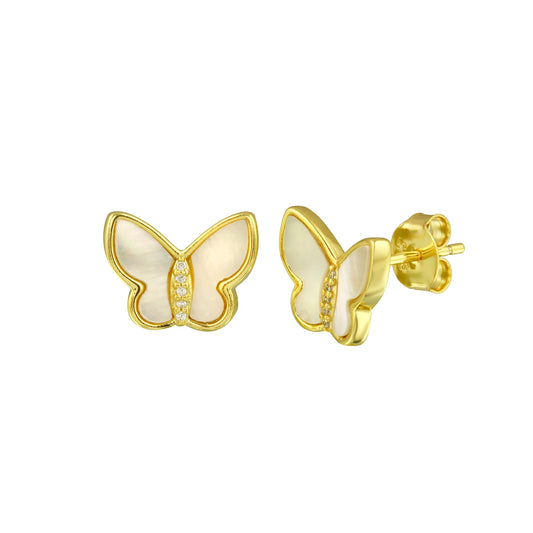 Pendientes de mariposa con piedra natural