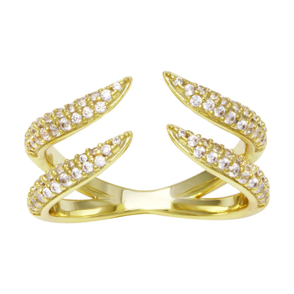 Pavé Double Claw Open Ring