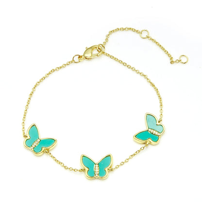 Natural Stone Butterfly Bracelet