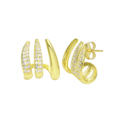 Wave Pavé Cage Earrings