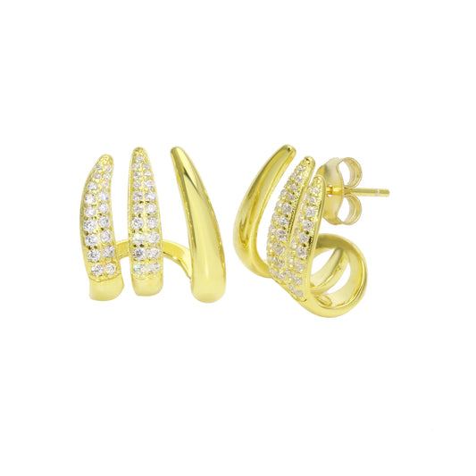 Wave Pavé Cage Earrings