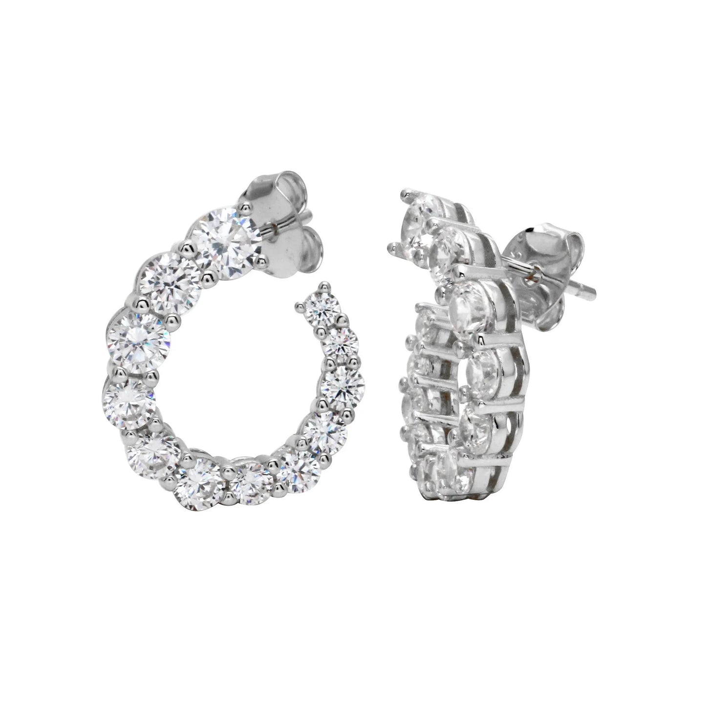 Open Swirl Diamond Earrings