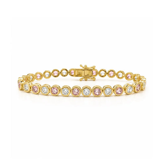 Color Affair Round Bezel Tennis Bracelet