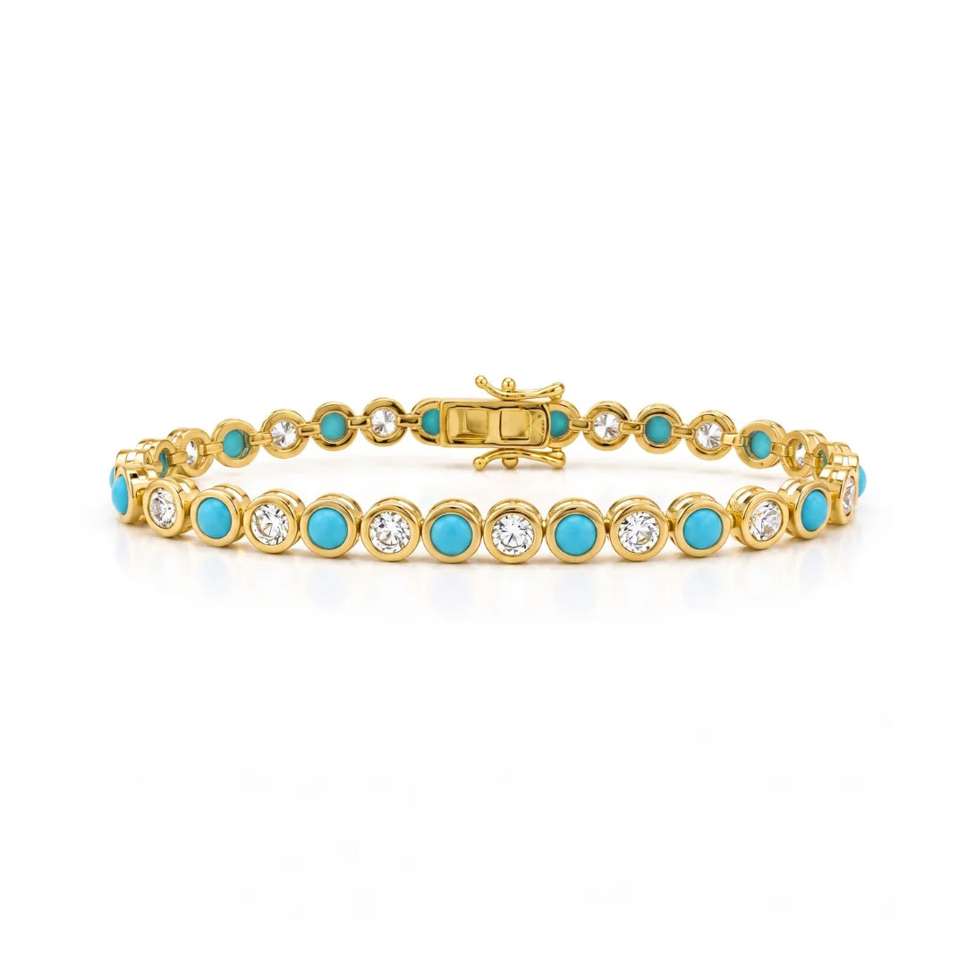 Color Affair Round Bezel Tennis Bracelet