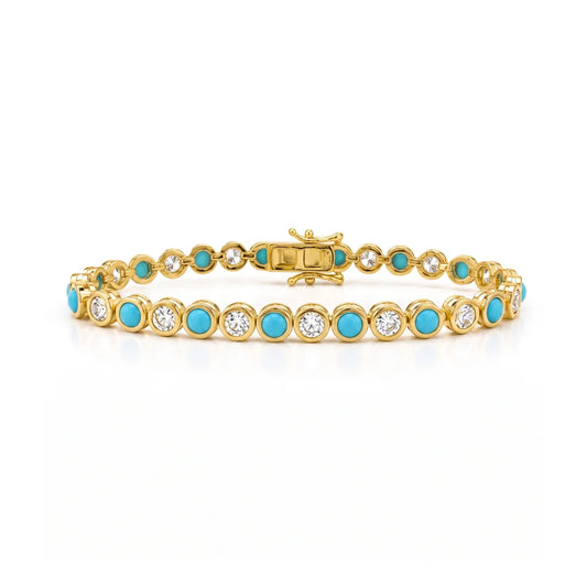 Color Affair Round Bezel Tennis Bracelet