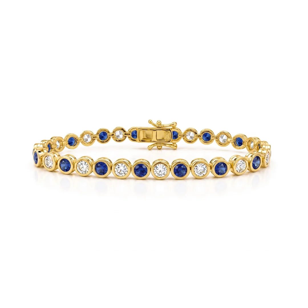 Color Affair Round Bezel Tennis Bracelet