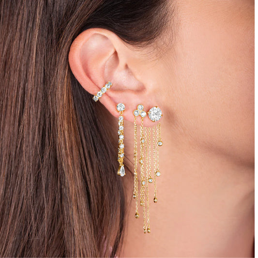 Aretes redondos como diamantes