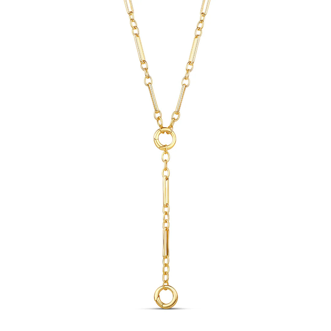 Lariat elegante con broche de presión