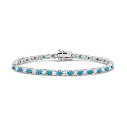 Turquoise & Clear Tennis Bracelet