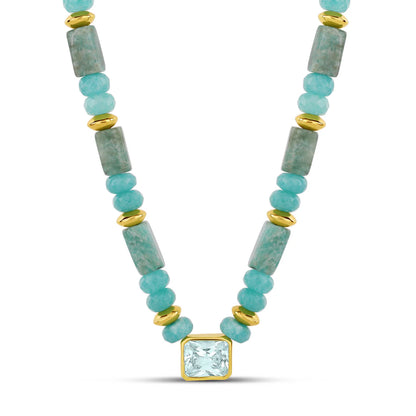 Seafoam Aqua Stone Necklace