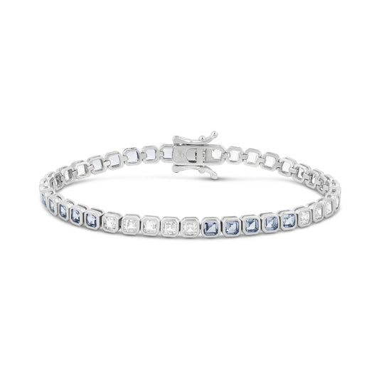 4mm - Colored Bezel Square Tennis Bracelet