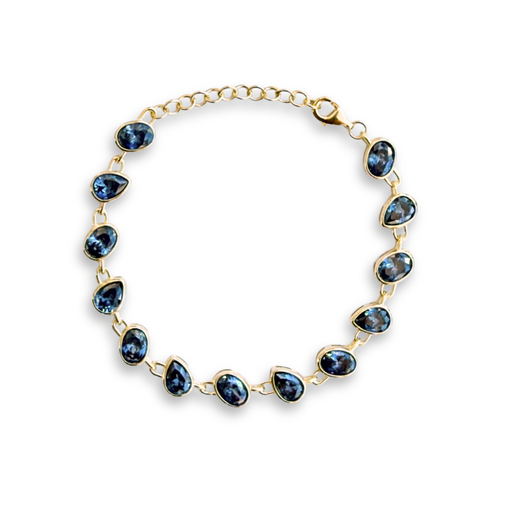 Pulsera de tenis ovalada arcoíris