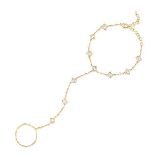 Square-Cut Bezel Hand Chain