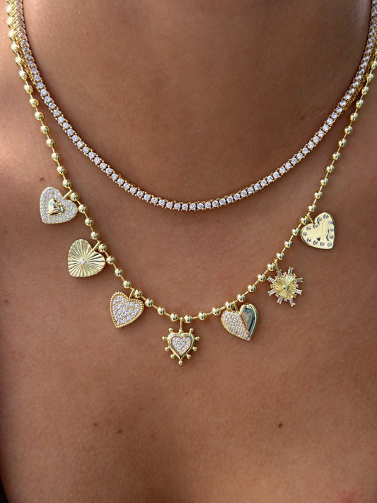 Golden Love Charm Necklace