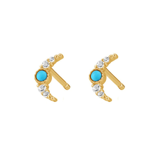 Chic Moon Turquoise Mini Studs