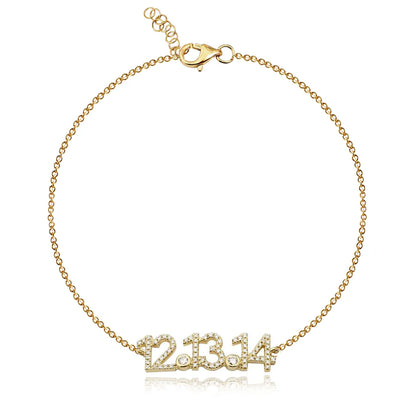 14k Gold Pavé Date Bracelet