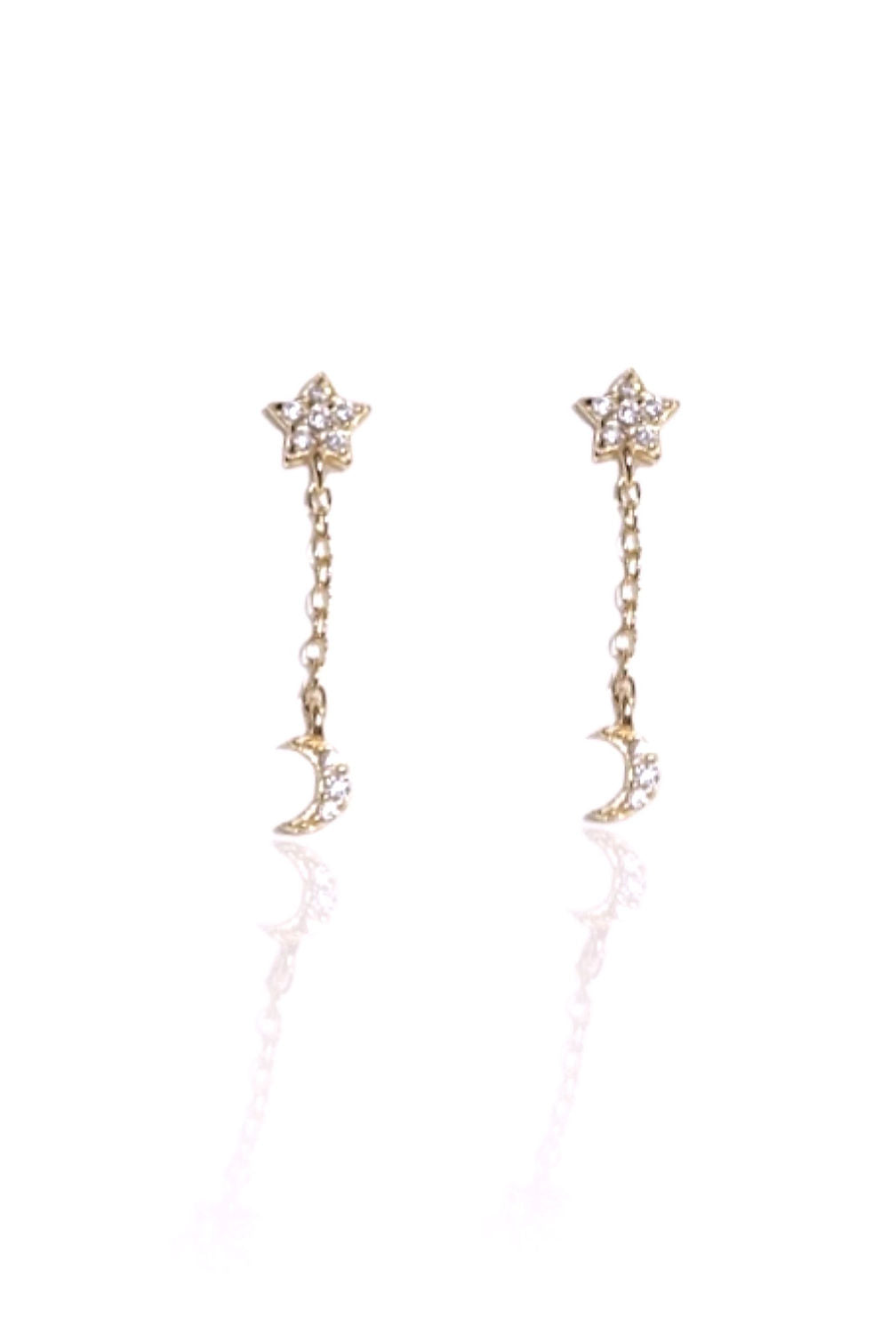 Star & Moon Drop Earrings - Vermeil