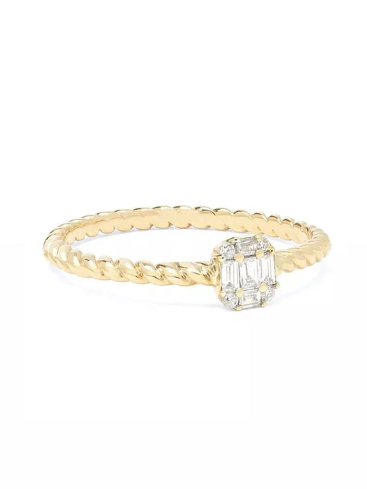 Anillo elegante de talla baguette - Vermeil