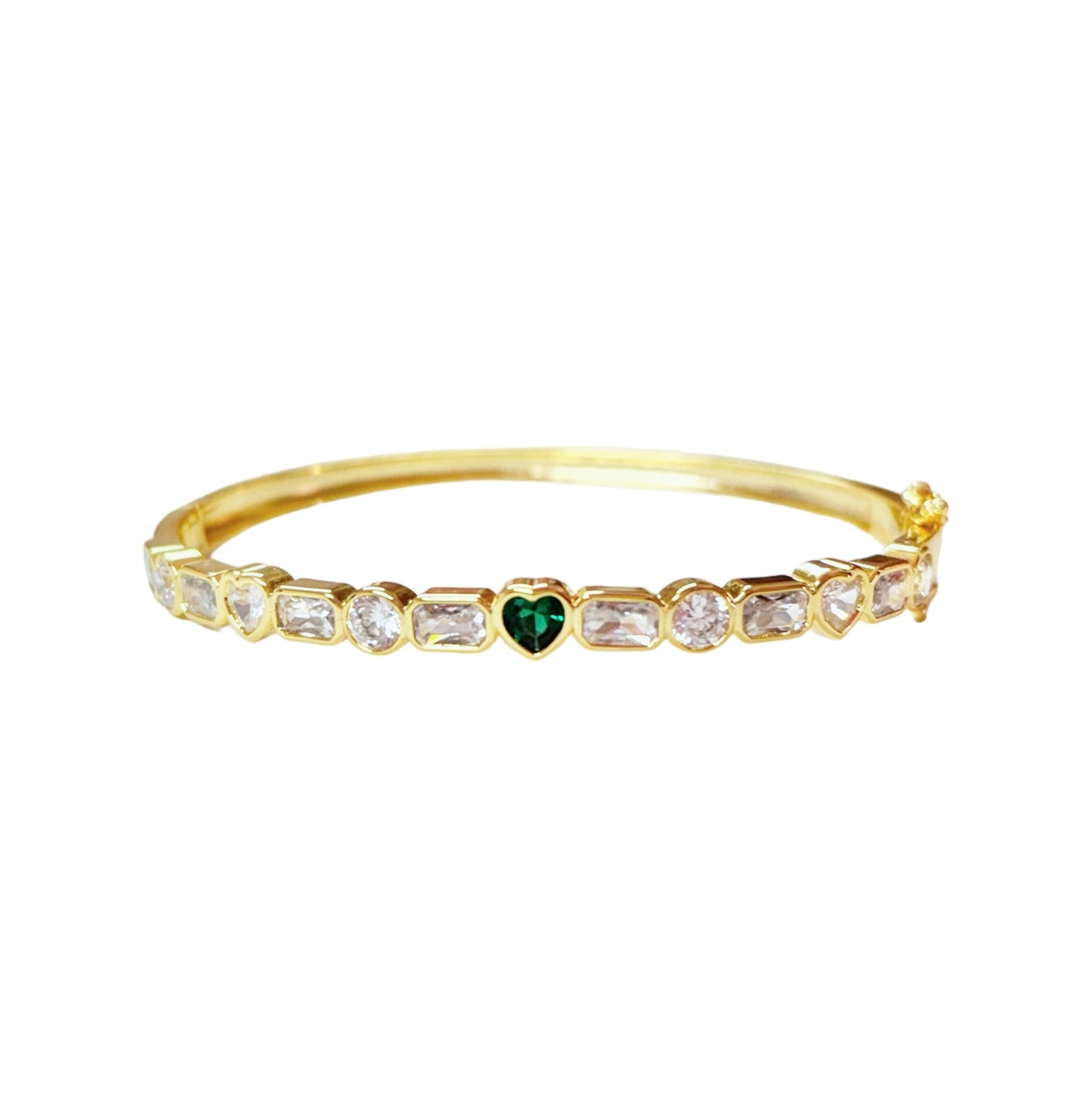 Emerald Heart Multi Bezel Bangle