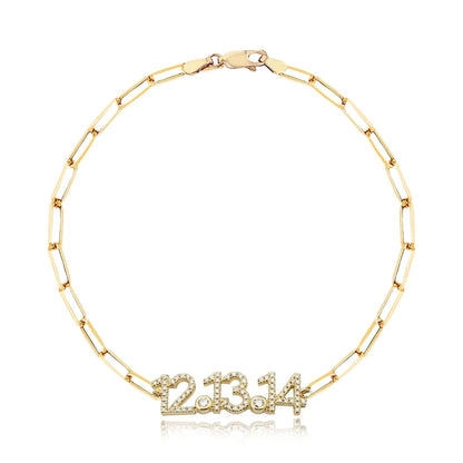 14k Gold Pavé Date Bracelet