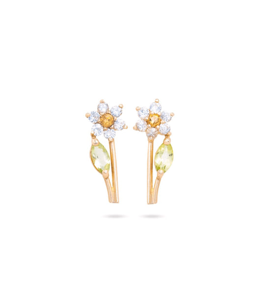 Daisy Flower Studs - Vermeil