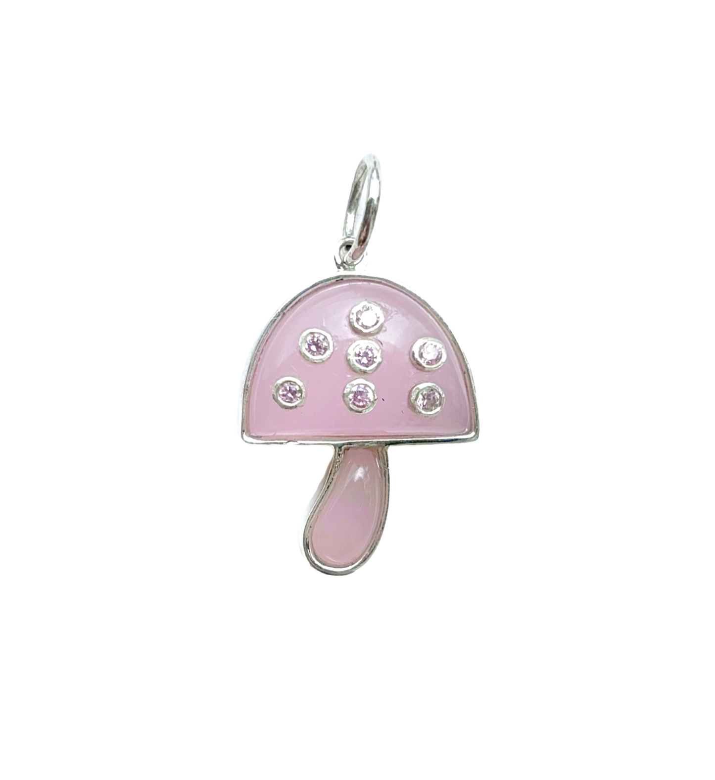 Rose Quartz Medium Mushroom Charm