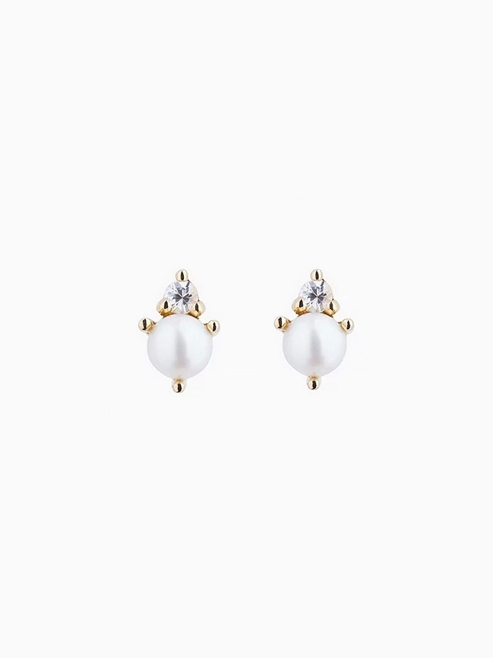 Pearly Mini Studs - Vermeil