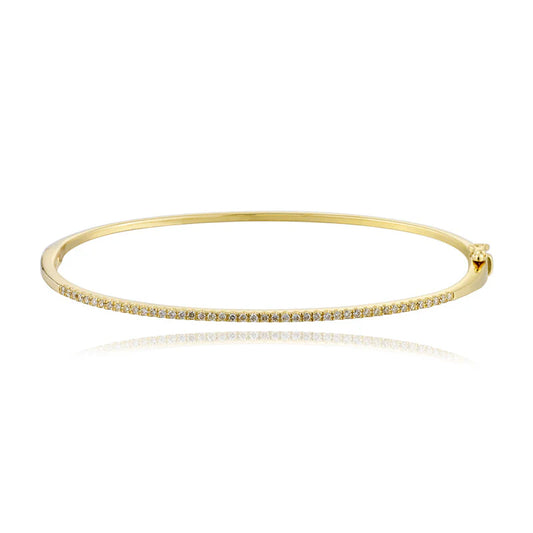 Brazalete pavé fino de oro de 14 k