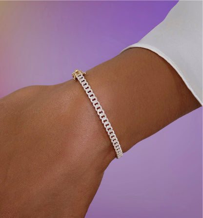 Silver Pavé Chain Bangle