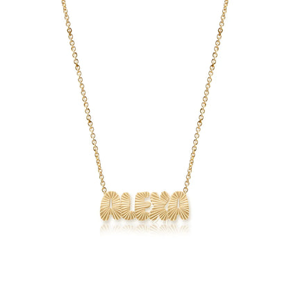 14k Gold Fluted Cutout Name Necklace