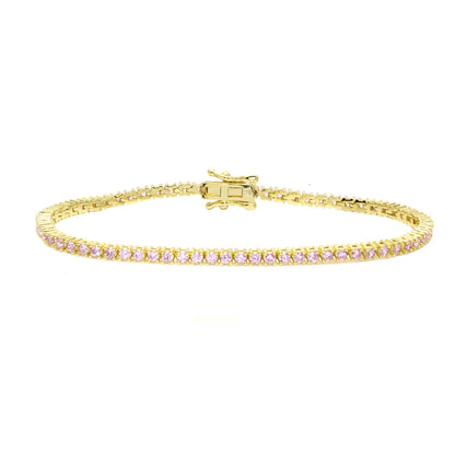 2mm - Pink Skinny Tennis Bracelet