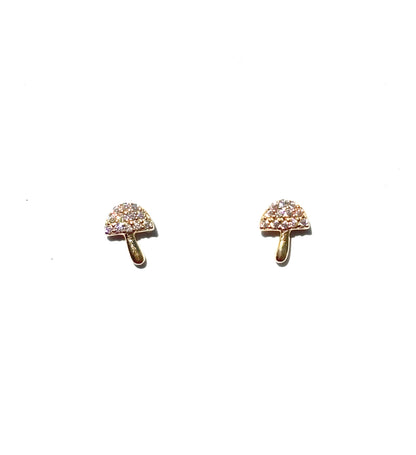 Clear Cute Mushroom Mini Studs