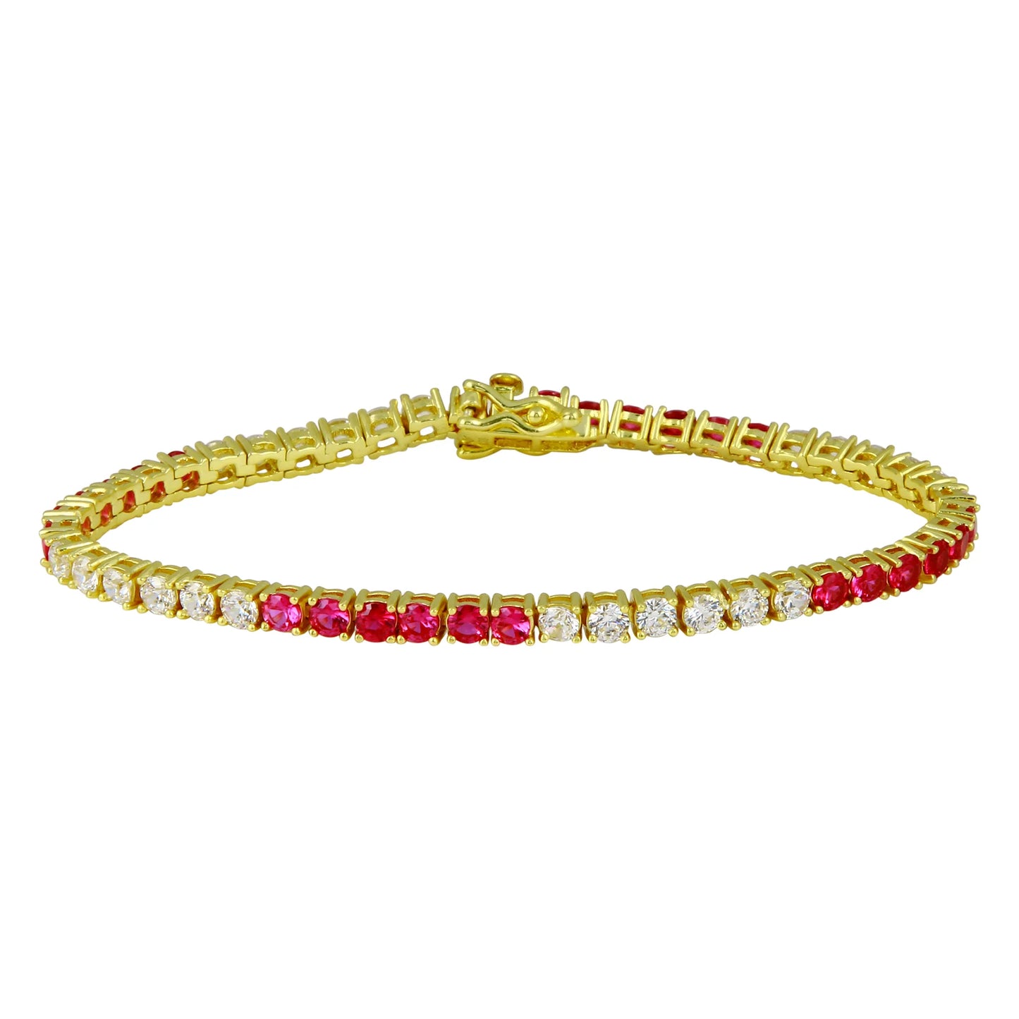 Fucsia & Clear Tennis Bracelet