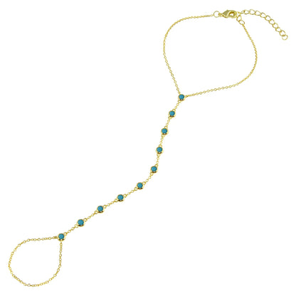 Turquoise Bezel Hand Chain