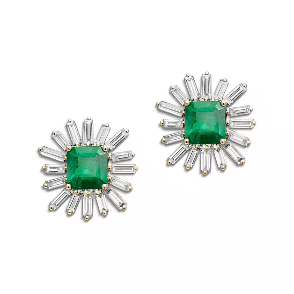 Emerald Starburst Earrings - Vermeil