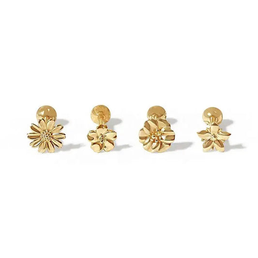 Spring Flowers Piercing Set - Vermeil