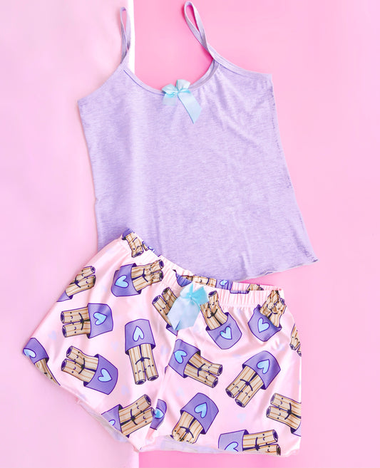 Conjunto de short y tirantes Churritos Love