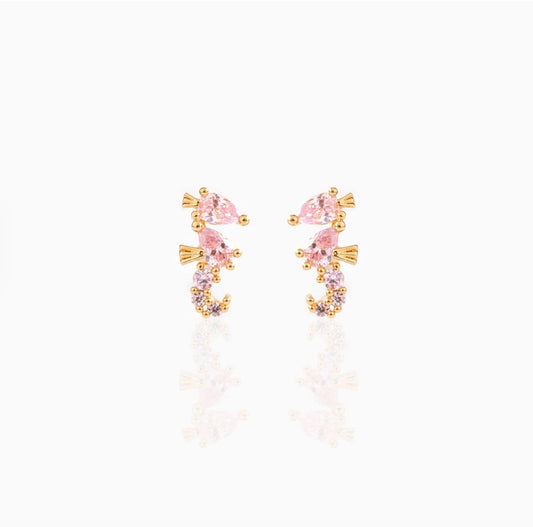 Pendientes de caballito de mar brillantes