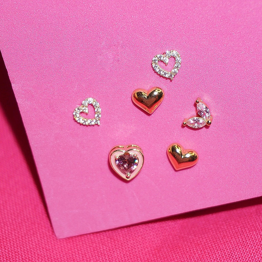 Cute Mini Puffed Heart Earrings