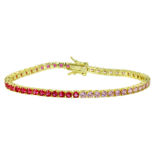 Pulsera de tenis media rosa